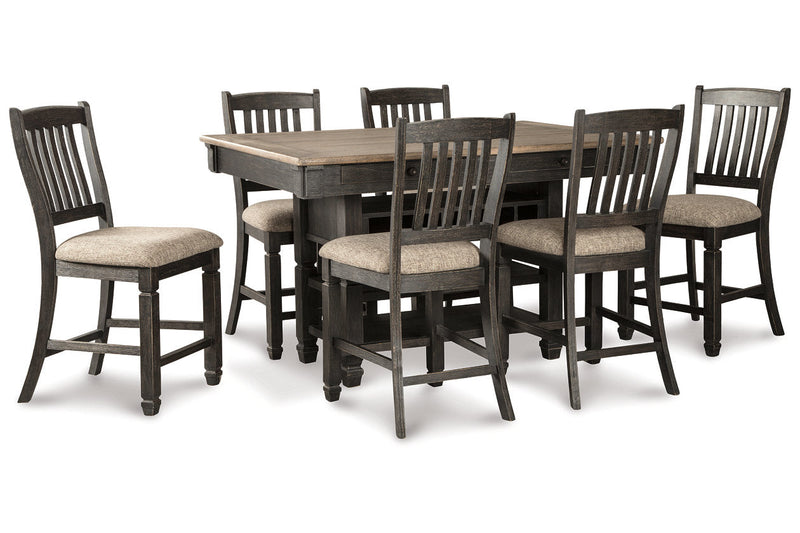 Tyler Creek Black/Gray Counter Height Dining Table and 6 Barstools -  Ashley - DMV Furniture