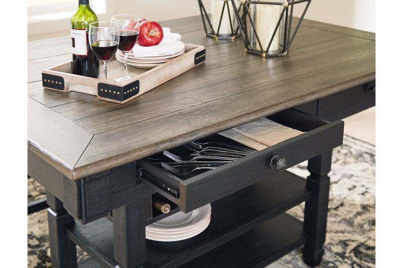 Tyler Creek Black/Gray Counter Height Dining Table and 4 Barstools and Bench -  Ashley - DMV Furniture