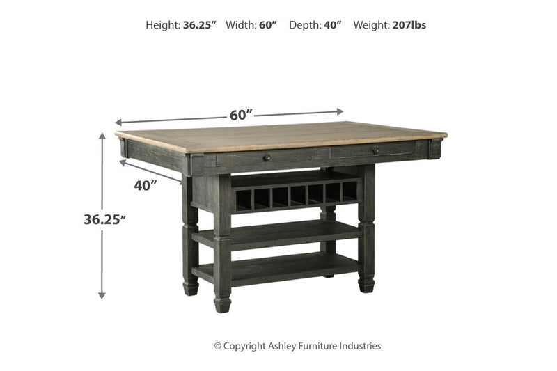 Tyler Creek Black/Grayish Brown Counter Height Dining Table and 4 Barstools with Server -  Ashley - DMV Furniture