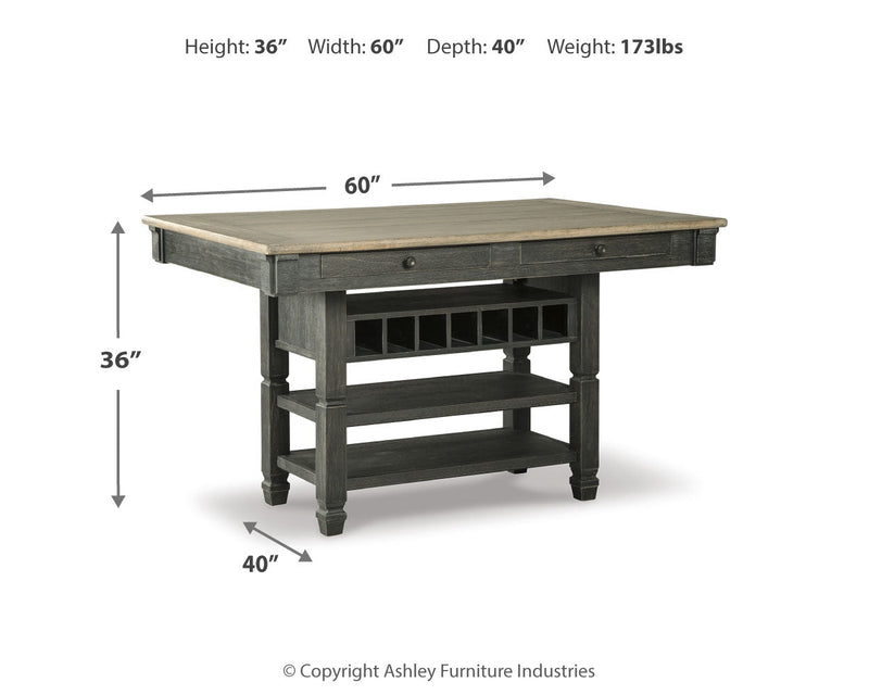 Tyler Creek Black/Gray Counter Height Dining Table and 2 Barstools from Ashley - DMV Furniture