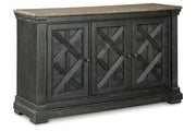 Tyler Creek Black/Grayish Brown Counter Height Table with 4 Barstools, Server and Display Cabinet -  Ashley - DMV Furniture