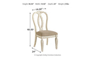 Realyn Chipped White Oval Dining Table and 4 Ribbon Back Chairs from Ashley - DMV Furniture