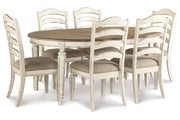 Realyn Chipped White Dining Table and 6 Chairs -  Ashley - DMV Furniture