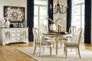 Realyn Chipped White Oval Dining Table and 4 Ribbon Back Chairs from Ashley - DMV Furniture