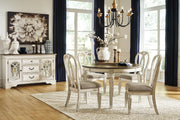 Realyn Chipped White Dining Table and 8 Ribbon Back Chairs from Ashley - DMV Furniture