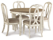 Realyn Chipped White Dining Table and 8 Ribbon Back Chairs from Ashley - DMV Furniture