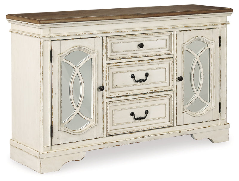 Realyn Dining Table and 6 Chairs with Storage in Chipped White from Ashley - DMV Furniture