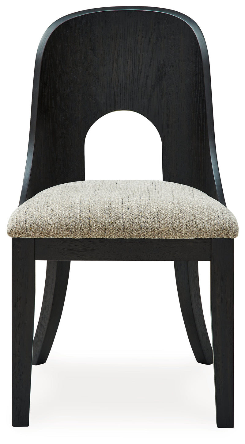 Rowanbeck Black Dining Table, 2 Arm Chairs and 4 Side Chairs from Ashley - DMV Furniture