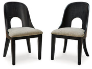 Rowanbeck Black Dining Table, 2 Arm Chairs and 4 Side Chairs from Ashley - DMV Furniture