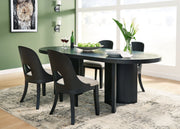 Rowanbeck Black Dining Table and 4 Chairs from Ashley - DMV Furniture