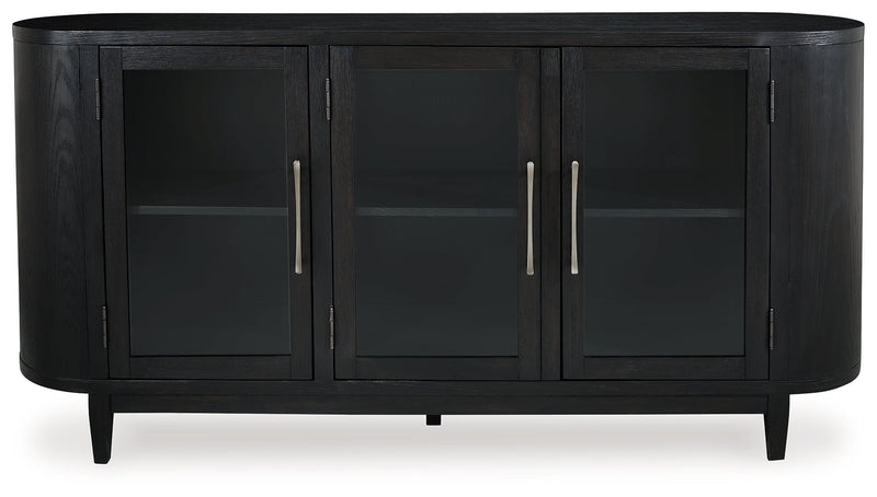 Rowanbeck Dining Table and 4 Chairs with Dining Server in Black from Ashley - DMV Furniture