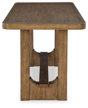 Cabalynn Counter Height Dining Table and 6 Barstools with Storage in Light Brown from Ashley - DMV Furniture