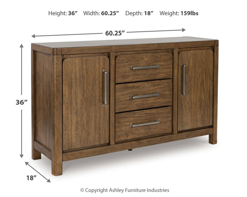 Cabalynn Counter Height Dining Table and 6 Barstools with Storage in Light Brown from Ashley - DMV Furniture