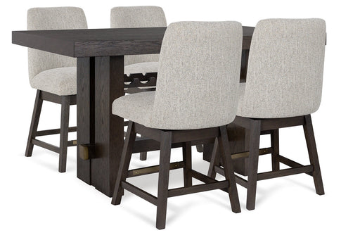 Burkhaus Dark Brown Counter Height Dining Table and 4 Barstools -  Ashley - DMV Furniture