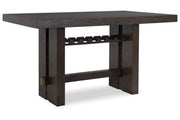 Burkhaus Dark Brown Counter Height Dining Table and 6 Barstools -  Ashley - DMV Furniture