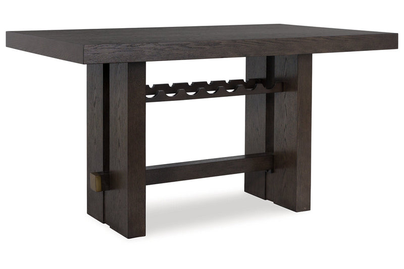 Burkhaus Dark Brown Counter Height Dining Table and 6 Barstools -  Ashley - DMV Furniture