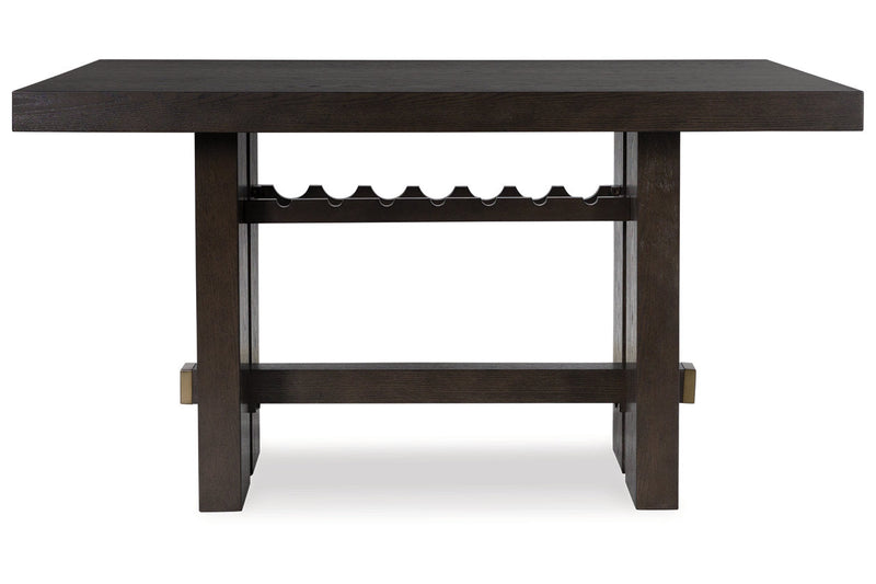 Burkhaus Dark Brown Counter Height Dining Table and 6 Barstools -  Ashley - DMV Furniture