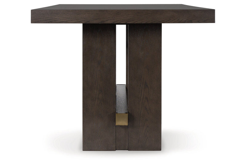 Burkhaus Dark Brown Counter Height Dining Table and 6 Barstools -  Ashley - DMV Furniture