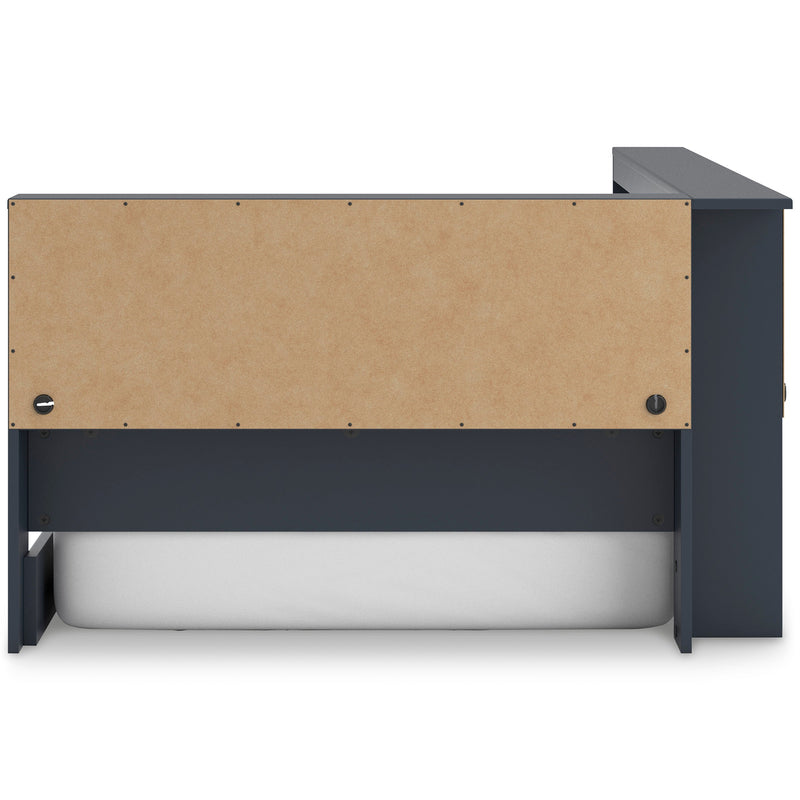 Simmenfort Navy Blue Twin Bookcase Corner Storage Bed from Ashley - DMV Furniture