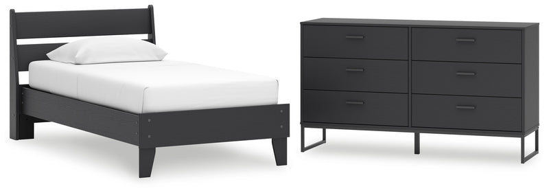 Socalle Twin Panel Platform Bed and Dresser from Ashley - DMV Furniture