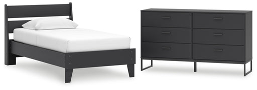 Socalle Twin Panel Platform Bed and Dresser from Ashley - DMV Furniture