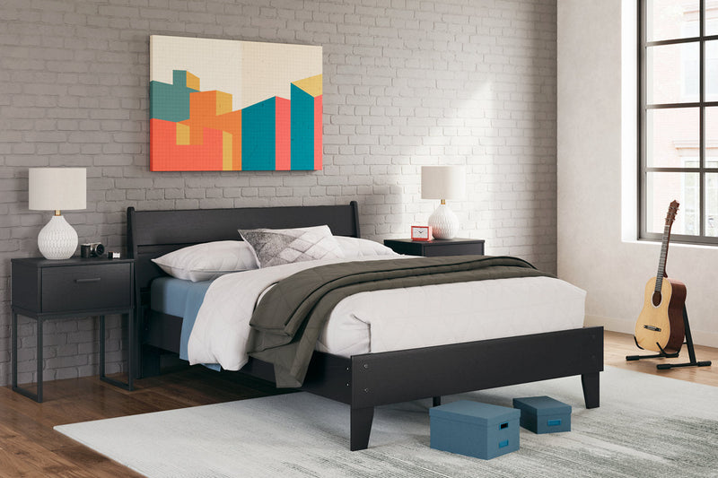 Socalle Black Full Panel Platform Bed from Ashley - DMV Furniture