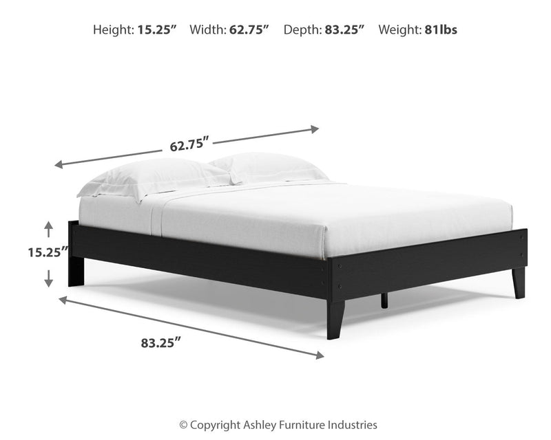 Finch Black Queen Panel Platform Bed with Dresser and Nightstand from Ashley - DMV Furniture