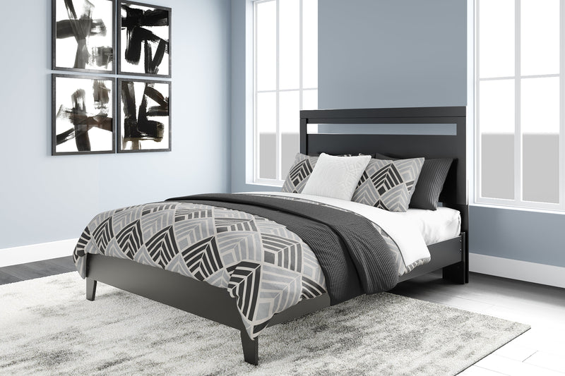 Finch Black Queen Panel Platform Bed with Dresser and Nightstand from Ashley - DMV Furniture