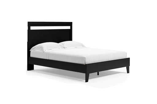 Finch Black/Brown Queen Panel Platform Bed from Ashley - DMV Furniture