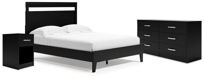 Finch Black Queen Panel Platform Bed with Dresser and Nightstand from Ashley - DMV Furniture