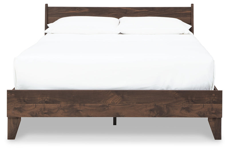 Calverson Mocha Queen Panel Platform Bed with Dresser and Nightstand from Ashley - DMV Furniture