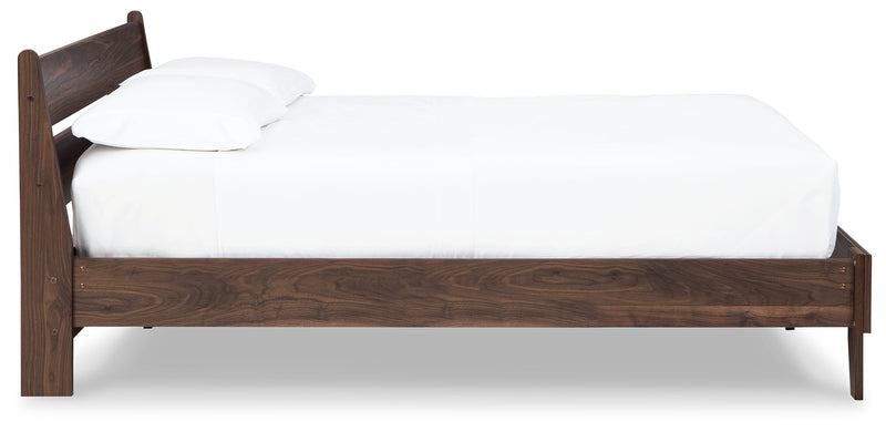 Calverson Mocha Queen Panel Platform Bed with Dresser and Nightstand from Ashley - DMV Furniture
