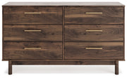 Calverson Mocha Queen Panel Platform Bed with Dresser and Nightstand from Ashley - DMV Furniture