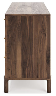 Calverson Mocha Queen Panel Platform Bed with Dresser and Nightstand from Ashley - DMV Furniture