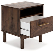 Calverson Mocha Queen Panel Platform Bed with Dresser and Nightstand from Ashley - DMV Furniture