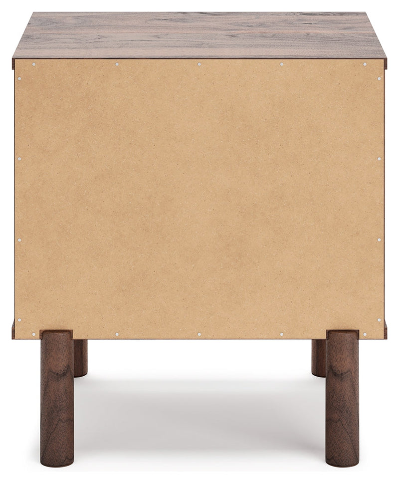 Calverson Mocha Queen Panel Platform Bed with Dresser and Nightstand from Ashley - DMV Furniture