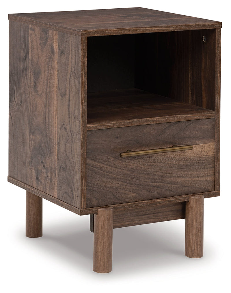 Calverson Mocha Queen Panel Platform Bed with Dresser and Nightstand from Ashley - DMV Furniture