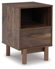 Calverson Mocha Queen Panel Platform Bed with Dresser and Nightstand from Ashley - DMV Furniture