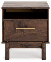 Calverson Mocha Queen Panel Platform Bed with Dresser and Nightstand from Ashley - DMV Furniture