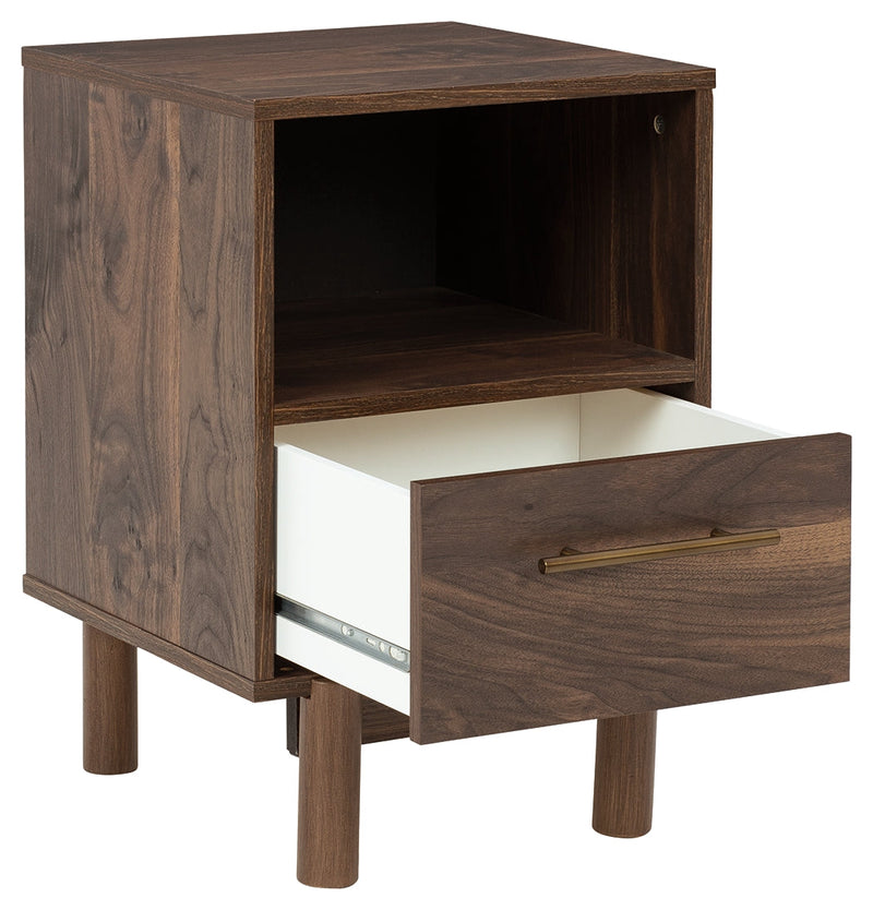 Calverson Mocha Queen Panel Platform Bed with Dresser and Nightstand from Ashley - DMV Furniture