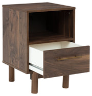 Calverson Mocha Queen Panel Platform Bed with Dresser and Nightstand from Ashley - DMV Furniture