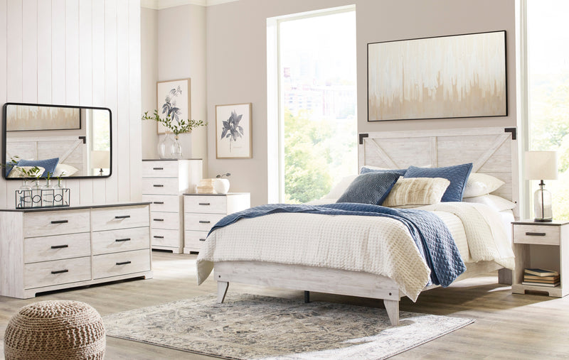 Shawburn Whitewash and Charcoal Gray Platform Bedroom Set from Ashley - DMV Furniture