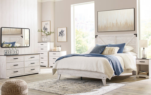 Shawburn Whitewash and Charcoal Gray Platform Bedroom Set from Ashley - DMV Furniture