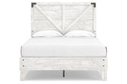 Shawburn White/Dark Charcoal Gray Full Crossbuck Panel Platform Bed from Ashley - DMV Furniture