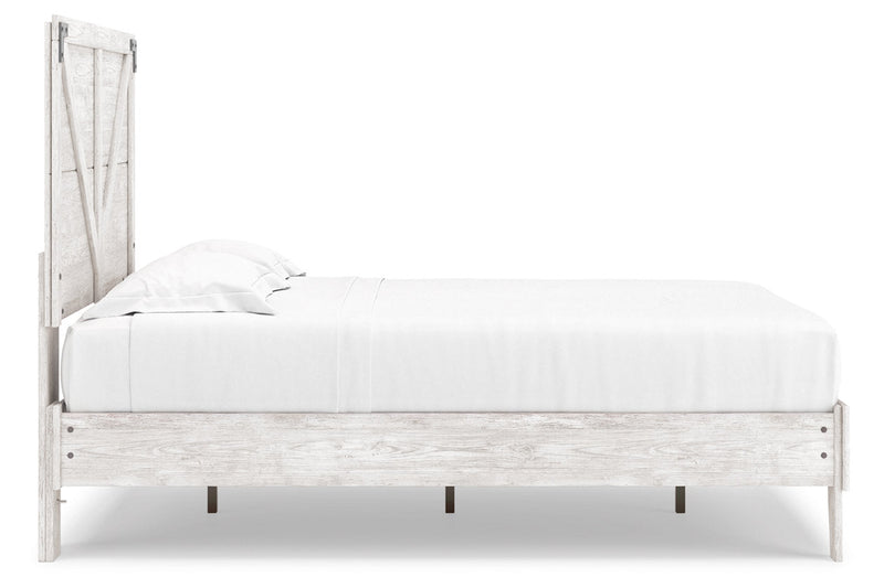 Shawburn White/Dark Charcoal Gray Full Crossbuck Panel Platform Bed from Ashley - DMV Furniture