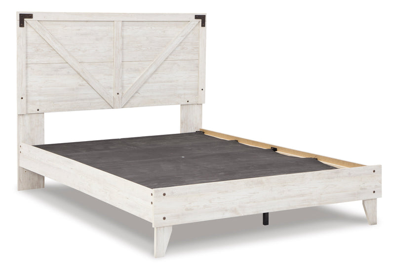 Shawburn Whitewash and Charcoal Gray Platform Bedroom Set from Ashley - DMV Furniture
