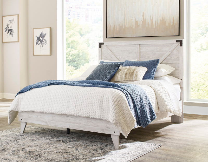 Shawburn Whitewash and Charcoal Gray Platform Bedroom Set from Ashley - DMV Furniture