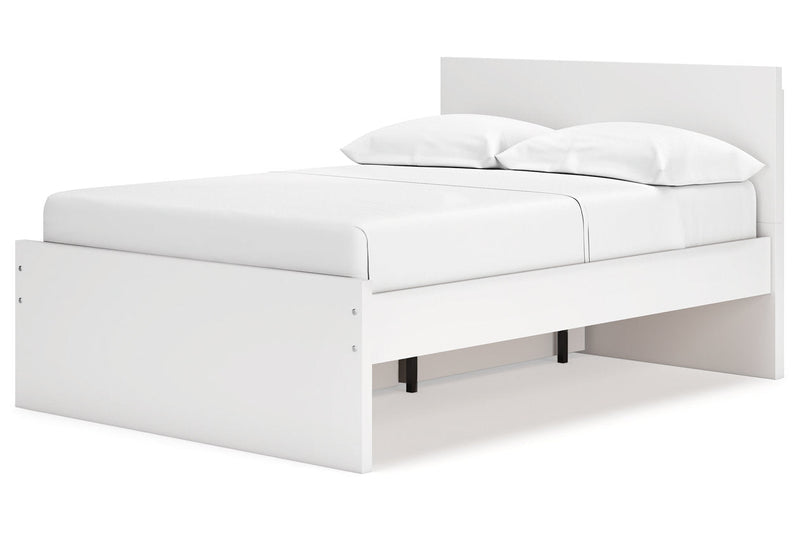 Onita White Full Panel Platform Bed with 1 Side Storage from Ashley - DMV Furniture