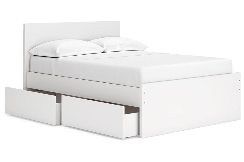 Onita White Full Panel Platform Bed with 1 Side Storage from Ashley - DMV Furniture