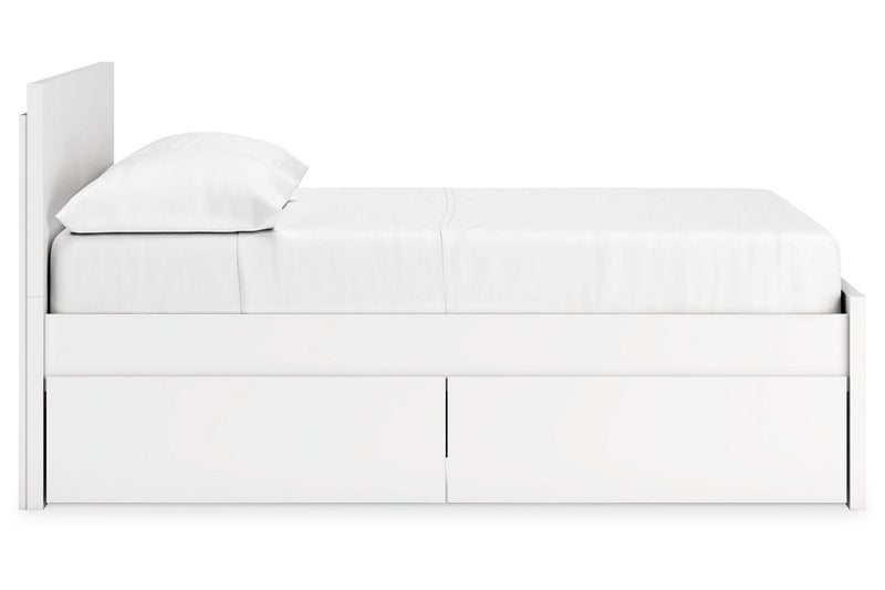 Onita White Full Panel Platform Bed with 1 Side Storage from Ashley - DMV Furniture